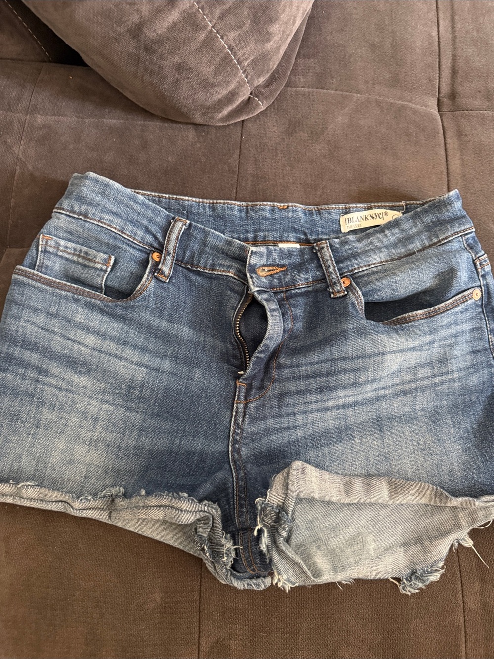 Blank NYC Distressed Blue Denim Cutoff Shorts